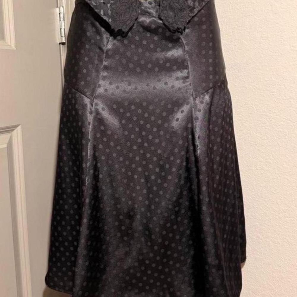 Worthington vintage Black polka dot midi skirt